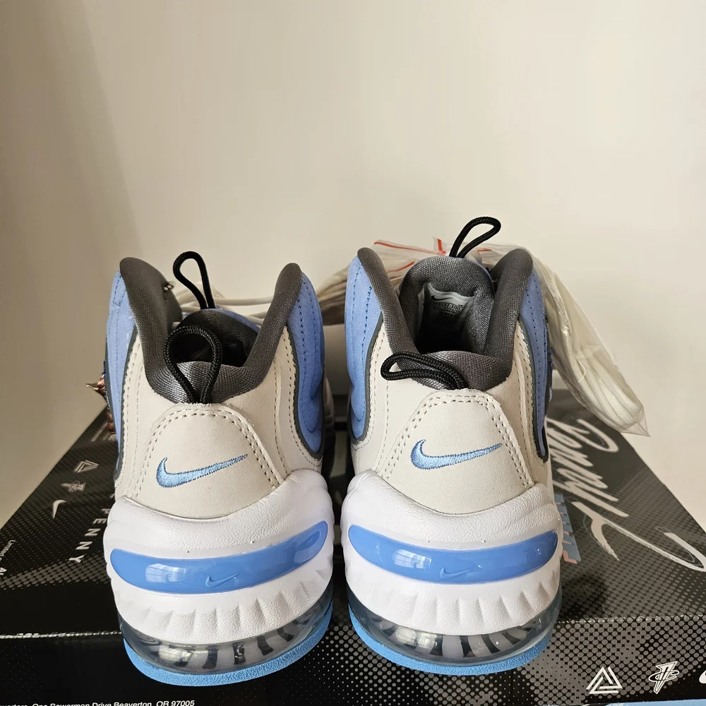 Nike‎ Air Penny 2 x Social Status White Blue Sneakers Size 9.5 BNIB DM9132-100